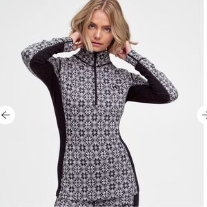 Kari Traa Black and Gray Patterned Women's Top